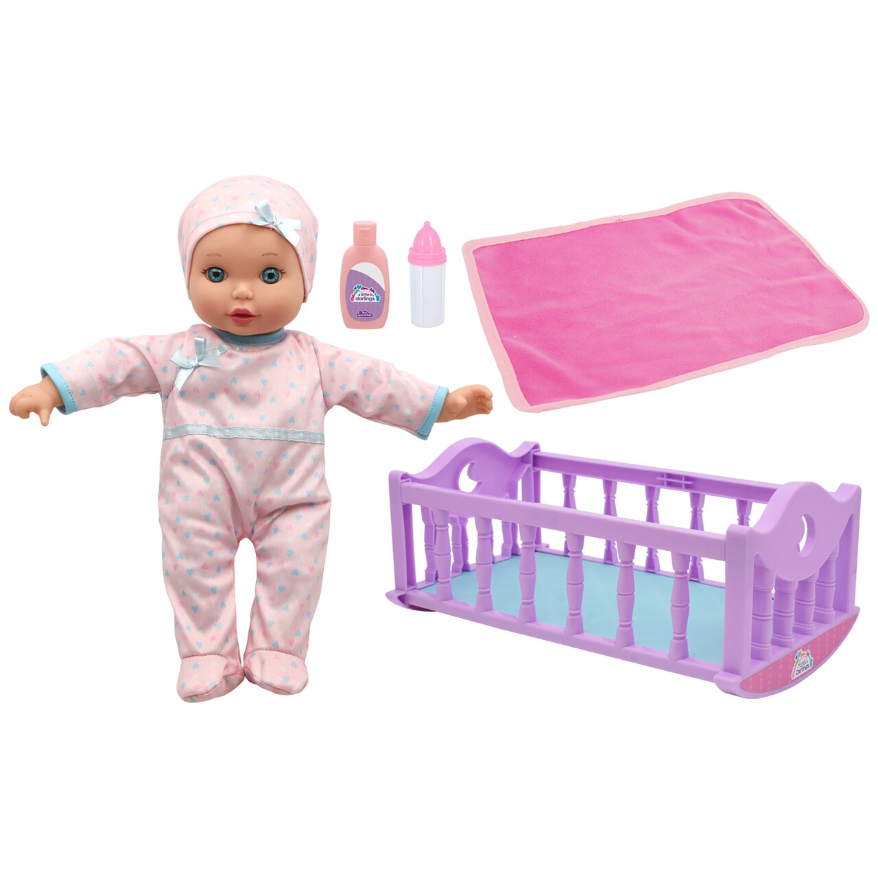 Little Darlings: Crib Time Fun - 12" Doll Playset, New Adventures, Children's Pretend Play, Ages 2+
